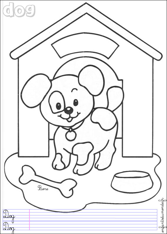 coloriage chien 4